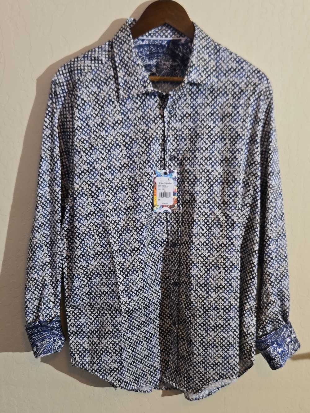 Robert Graham Men's Printed Button-Down Shirt - Blue & White